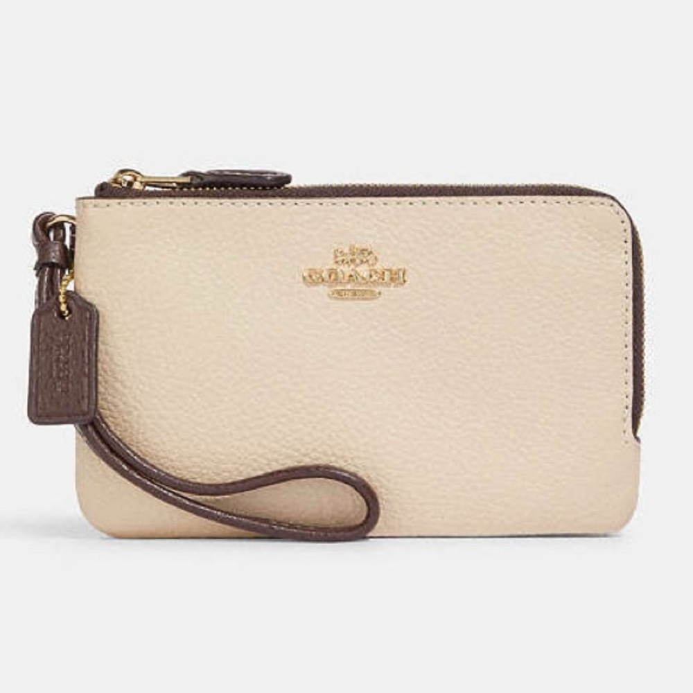 COACH COLOR BLOCK DOUBLE CORNER ZIP WRISTLET
